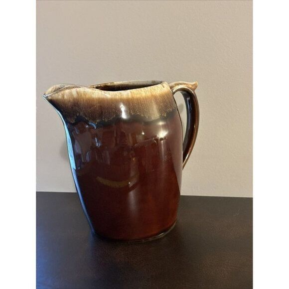 MCCOY USA BROWN DRIP Glaze #7011 Ice Lip Pitcher, Exc Cond. 8" Tall, Vintage - Picture 8 of 9